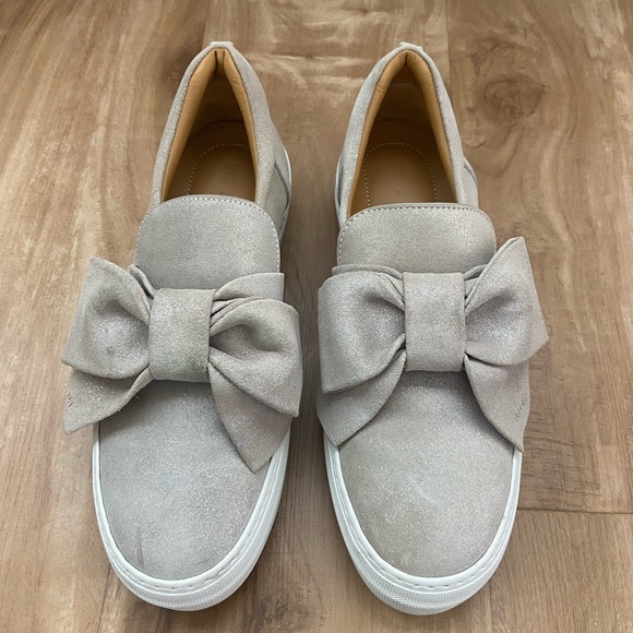 🎁 Buscemi Italian Sneakers Low Tops With Bow /Size 38 size 8 Glitter Beige 🎁 - Picture 15 of 16